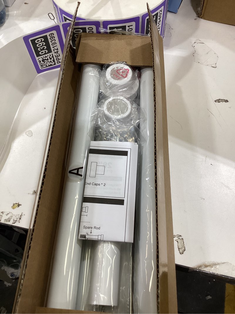 Condition photo showing Good Condition for Shower Curtain Rod, 1" Diameter Heavy Duty Tension Shower Rod, Non Slip Adjustable 28-102 inch No Drilling Shower Curtain Rods Spring Tension For Bathroom, Shower Stall, No Rust, White 28-102 Inches White