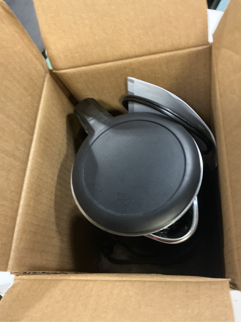Condition photo showing As Is for comfee' 1.7l double wall electric tea kettle and kettle water boiler, 100% stainless steel interior & lid & spout, two-level wide open lid, 1500w fast boiling, auto-off and boil-dry protection 1.8 quarts double wall