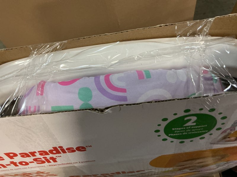 Condition photo showing As Is for Bright Starts Learn-to-Sit 2-Position Baby Floor Seat with Toys, Unisex, 4-12 Months, Purple Paradise