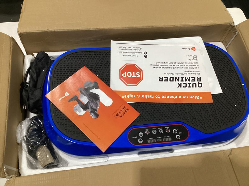 Condition photo showing Good Condition for Lifepro Waver Mini Vibration Plate for Lymphatic Drainage – Whole Body Vibrating Platform Exercise Machine for Muscle Toning & Recovery with Remote & Resistance Bands, Max Load 260 lb Blue