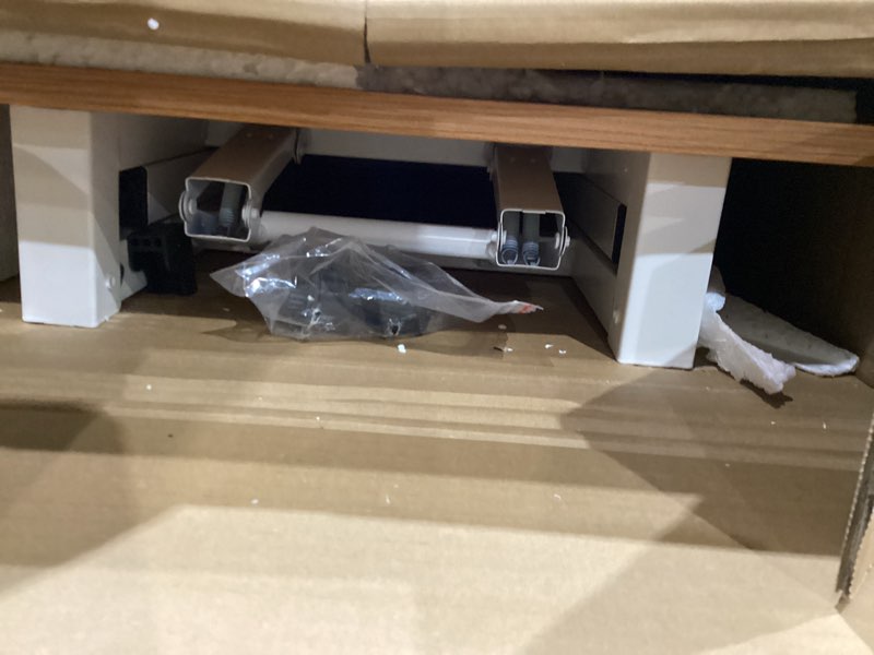 Condition photo showing Good Condition for need small desk 31 1/2" no assembly foldable writing table,sturdy and heavy duty folding computer desks for small space/home office/dormitory ac5bw(80 * 40) 31.5inch teak & white frame