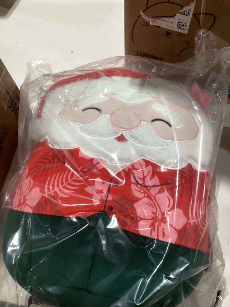 Condition photo showing New/Like New for Squishmallows Original 14in Nick The Santa Claus in Red Hawaiian Shirt – Official Jazwares Holiday Plush (Large)