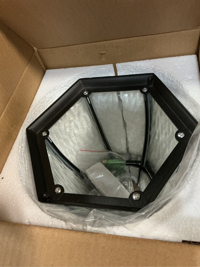 Condition photo showing Good Condition for solar lamp post lights outdoor waterproof with pier mount base, 20" h large aluminum outside solar lights for yard, dusk to dawn outdoor column lights for garden, pathway, patio(2 pack)