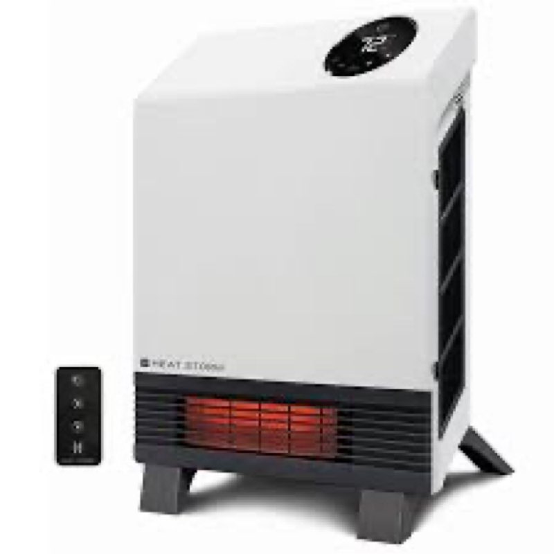 Heat Storm Wave Floor to Wall Infrared Space Heater with Attachable Feet, Remote Control, Built in T