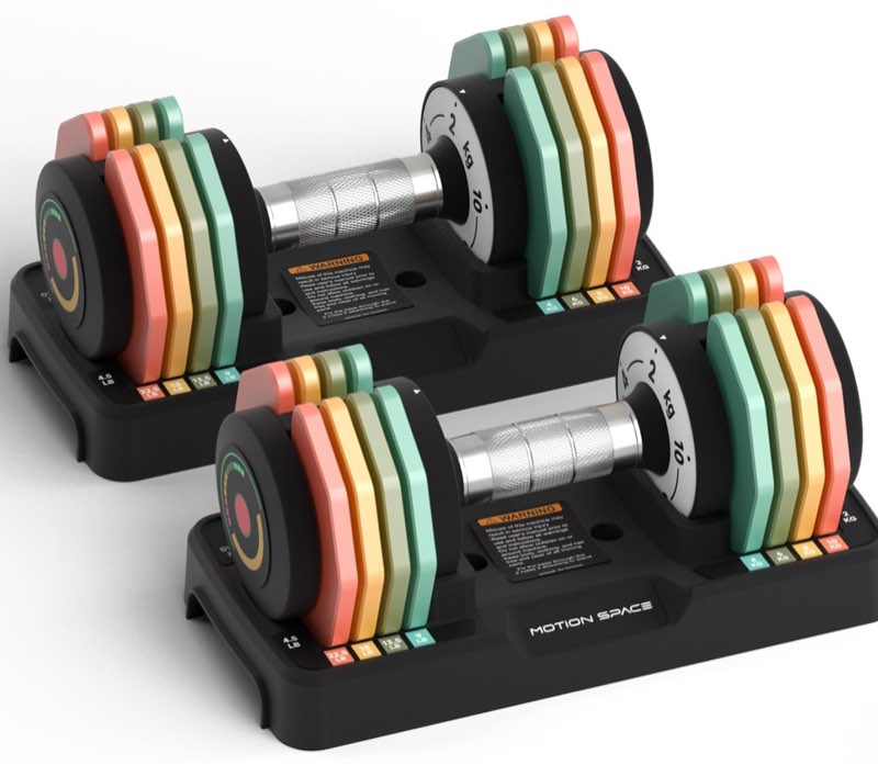 . Adjustable Dumbbells Set 12.5LB/22.5LB Pair, 1-Sec Fast Adjustable 5 Weights by Turning Handle, Premium Comfort Non-slip Metal Dumbbells with Tray, Compact Size for Full Body Home Workout