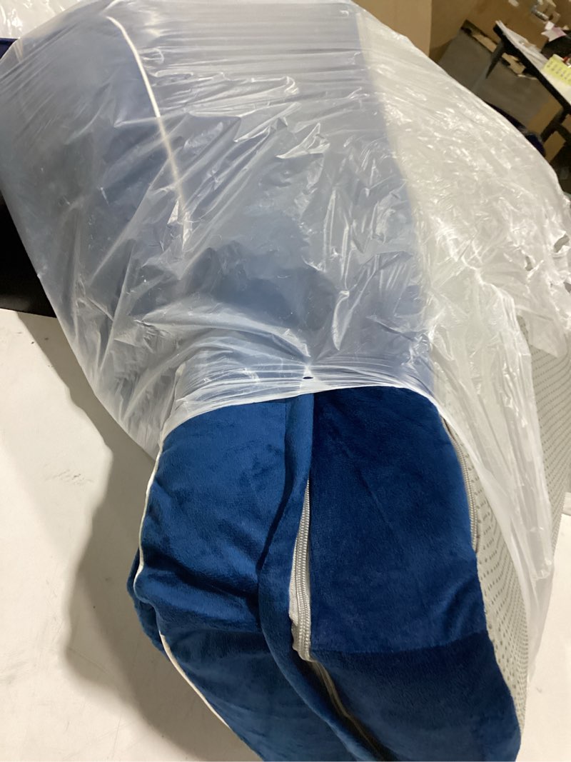 Condition photo showing As Is for EHEYCIGA Orthopedic Dog Beds for Large Dogs, Waterproof Memory Foam Large Dog Bed with Sides, Non-Slip Bottom and Egg-Crate Foam Large Dog Couch Bed with Washable Removable Cover, Navy