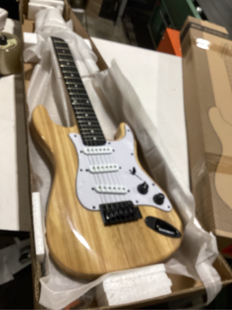 Condition photo showing Good Condition for lyxpro cs 30” electric guitar kit for beginner, intermediate & pro players with guitar, amp cable, 6 picks & learner’s guide | solid wood body, volume/tone controls, 5-way pickup - natural 36" right handed natural