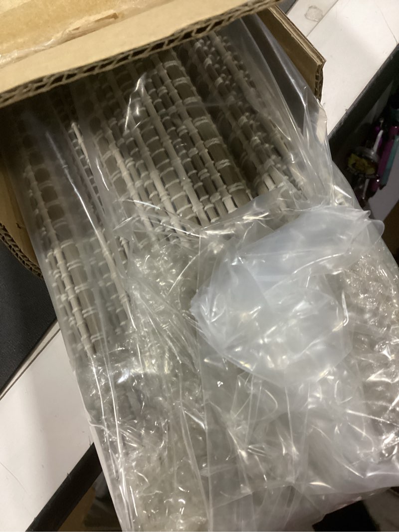 Condition photo showing Good Condition for LazBlinds Cordless Bamboo Roman Shades for Windows, Light Filtering Natural Bamboo Blinds, Easy Lift Cordless Design for Living Room & Bedroom, Fits Interior Windows 31.5" W x 64" H, Greystone Greystone 31.5"W x 64"H