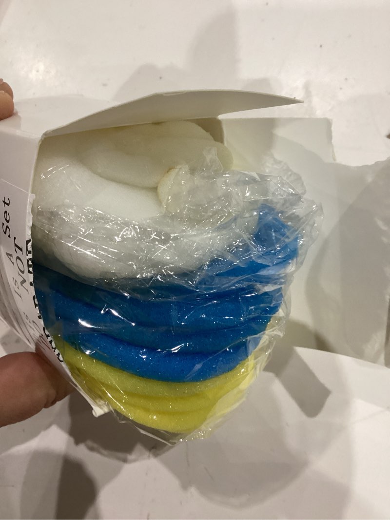 Condition photo showing As Is for 12 pcs mud pottery sponges for clay cleanup and shaping tools 0.31 inch thick lightweight sponges for pottery clay ceramic artists, blue yellow white