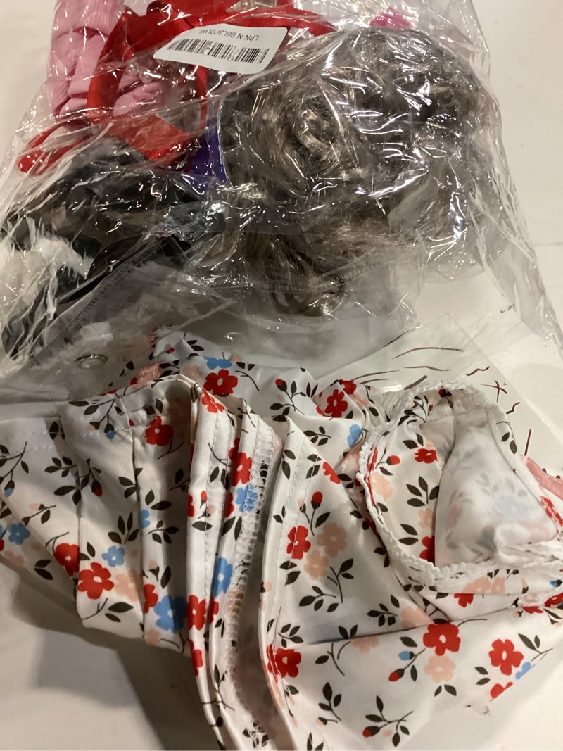 Condition photo showing Good Condition for Minggo 17 pcs Old Lady Costume for Kids 100 Days of School Granny Dress Up Wig for Girls Halloween G