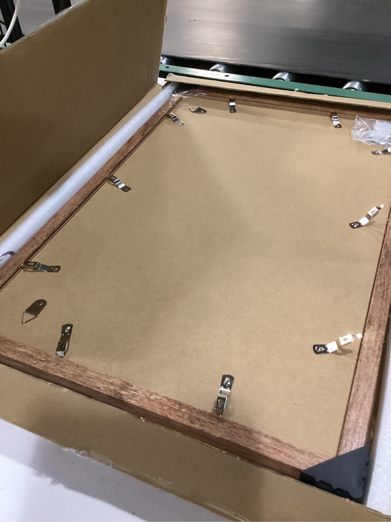 Condition photo showing New/Like New for irahmen 16x24 picture frame set of 2 with plexiglass, display 12x18 picture with mat or 16 x 24 without mat, rustic brown wood poster frame for photo wall gallery mounting horizontal and vertical rustic brown 16x24