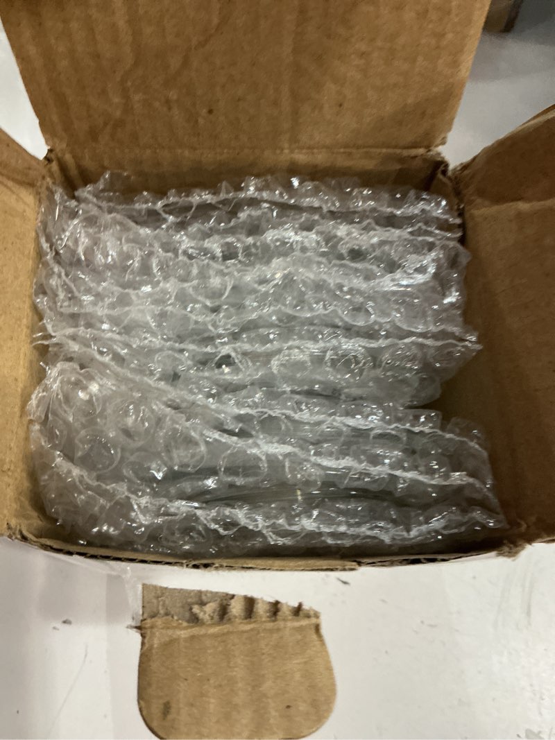 Condition photo showing New/Like New for vgeuna 12 pieces bent glass candle bobeches for candlesticks, candle wax drip protector taper candle drip catcher ring (round)