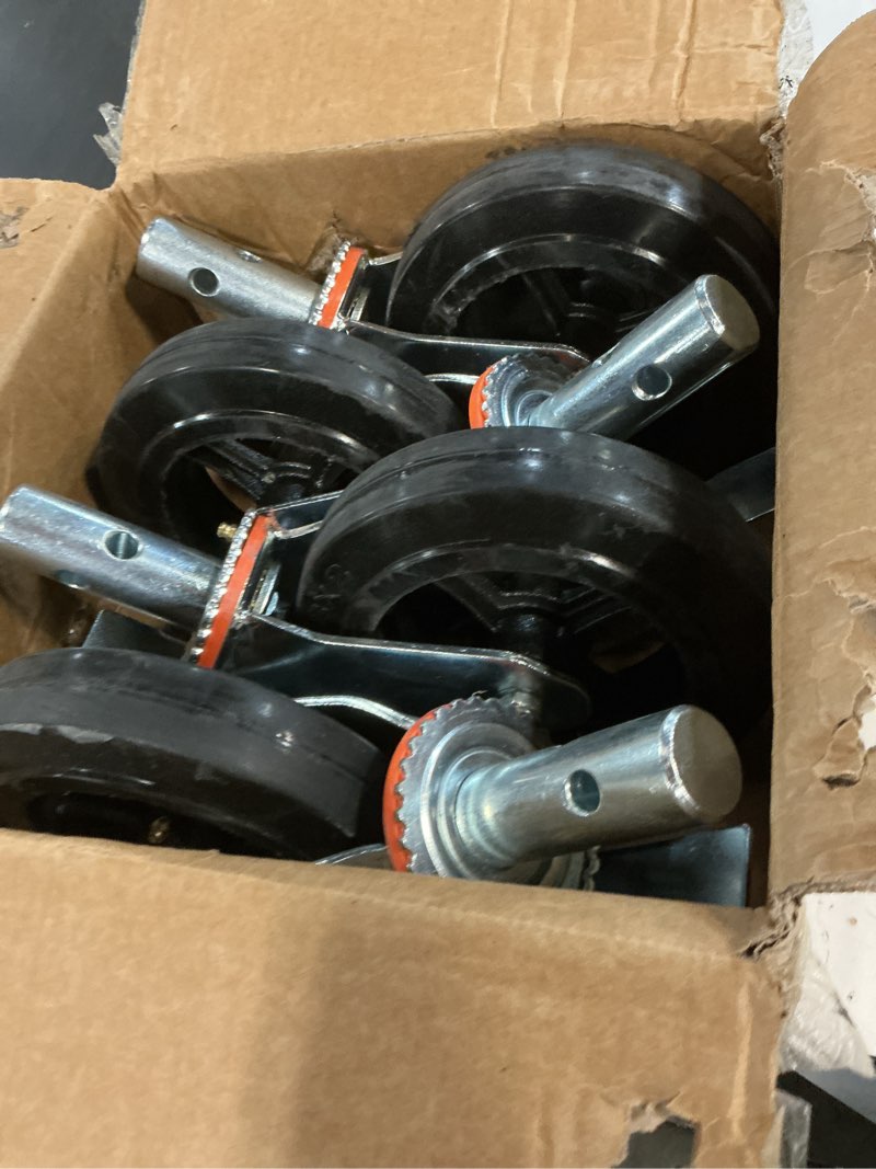 Condition photo showing Good Condition for besitu 8 inches scaffolding wheels 1-3/8" solid round stem caster with dual locking brakes 1100lbs capacity per wheel commercial scaffolding accessories