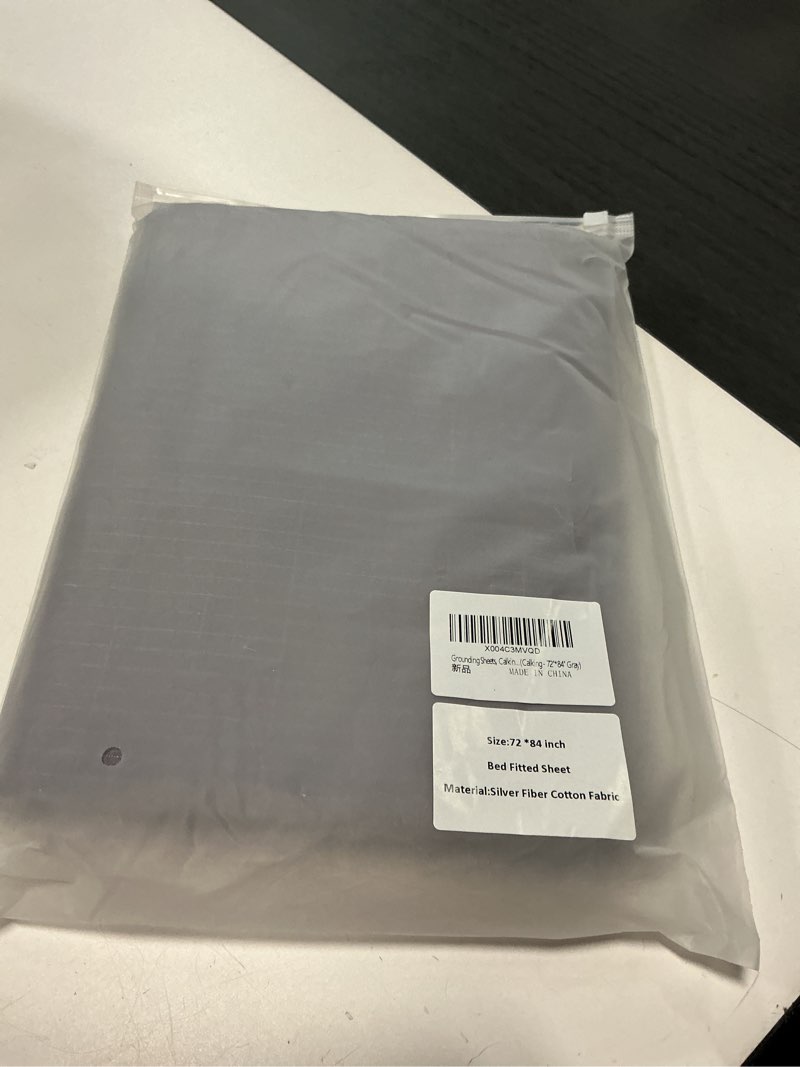 Condition photo showing New/Like New for Grounding Sheet, Calking Size Grounding Flat Sheet with 5% Silver Fiber Grounded Bed Sheet Earth Product for Improved Sleep & Stress Relief (Calking - 72"*84" Gray) Gray California King