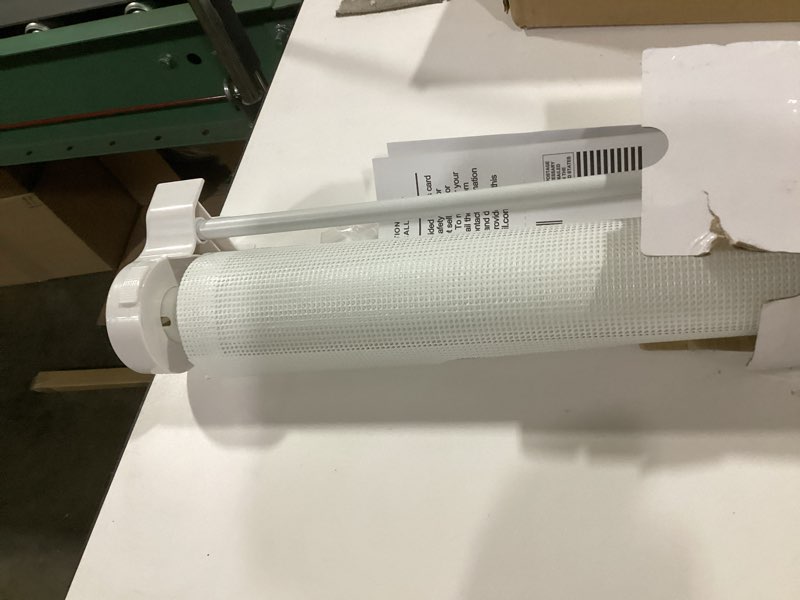 Condition photo showing New/Like New for reinforced 28 inch tall retractable baby gates for dogs, easy step over pet gate with support rods, 55" wide retractable dog gate, puppy gates for the house short dog gate for stairs, doorways, white