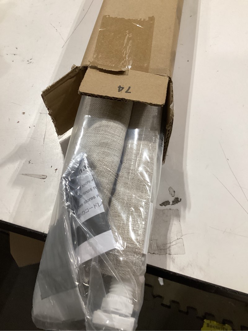 Condition photo showing Good Condition for LazBlinds No Tools No Drill Cordless Roman Shades for Windows, Blackout Thermal Insulated UV Blocking Window Blinds, Room Darkening Fabric Blinds for Indoor Windows, 26'' W x 64'' H, Beige Blackout - Beige 26" W x 64" H