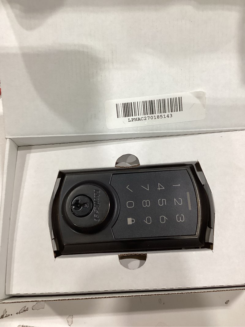 Condition photo showing As Is for kwikset smartcode 270 keyless entry electronic touchpad deadbolt door lock with auto-lock, custom user codes, advanced security in venetian bronze traditional