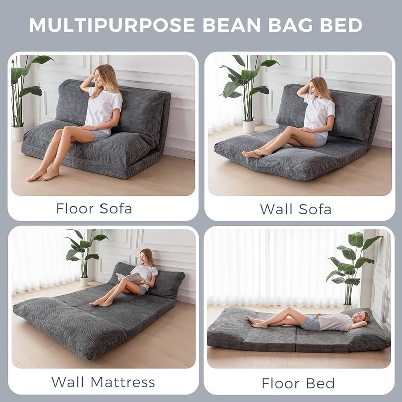 MAXYOYO BEAN BAG BED grey 