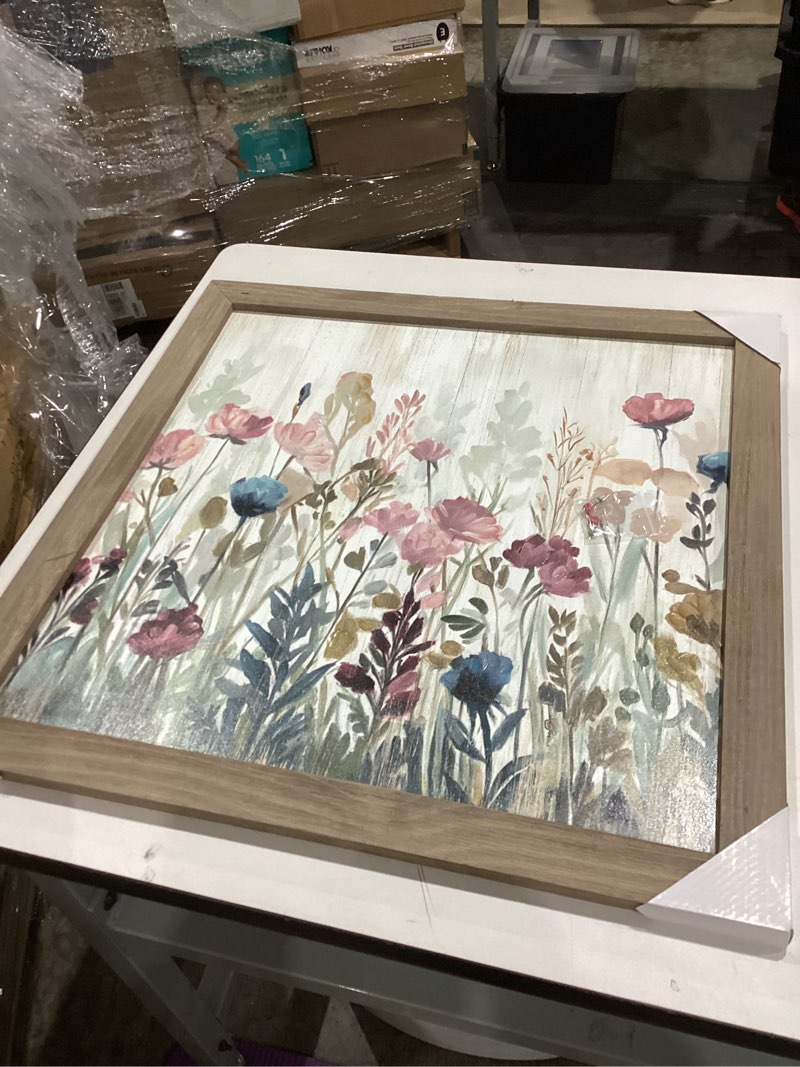 Condition photo showing Good Condition for art remedy watery petals i canvas chic floral art, black frame, 24 x 24 brand