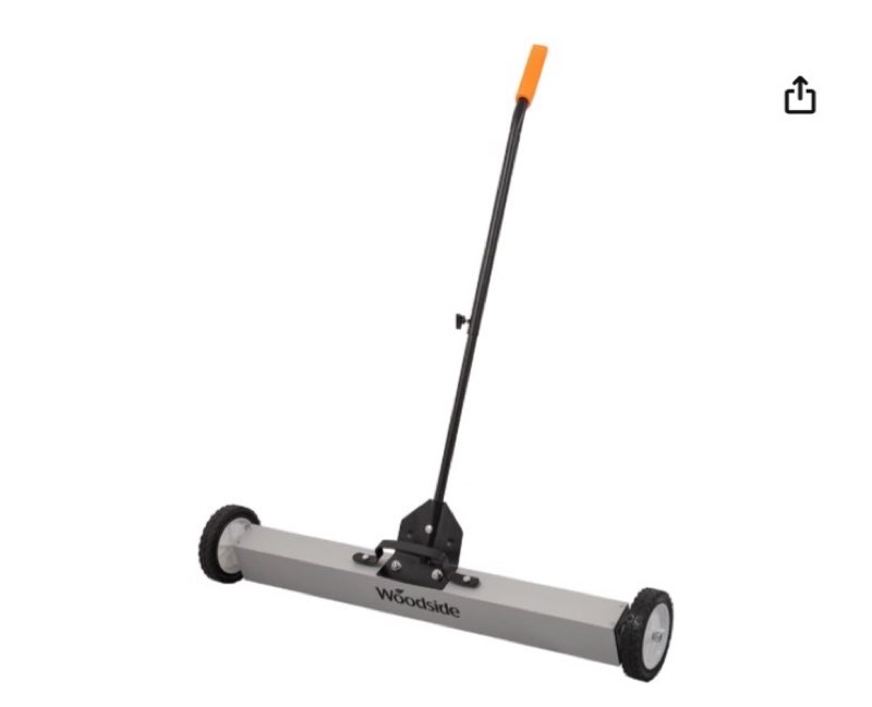 Woodside 36” Ferrite Magnetic Floor Sweeper, Heavy Duty Rolling Pick Up Roller Broom, Puncture Prevention