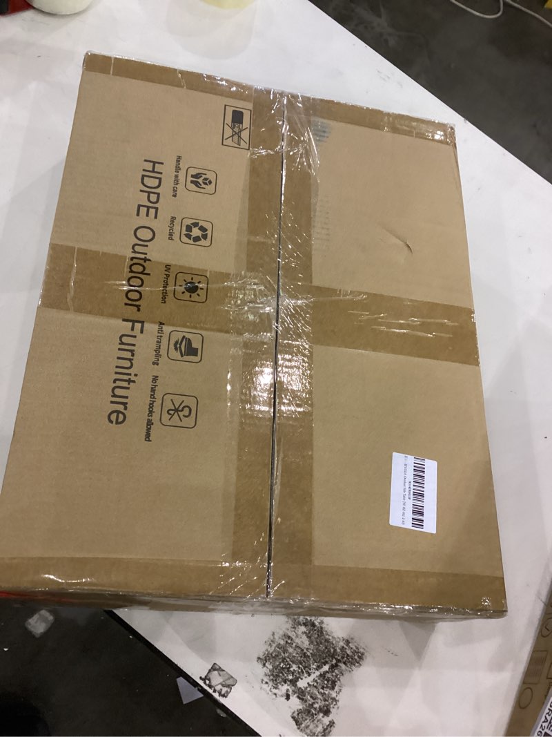 Condition photo showing New/Like New for 18.9x15x17.9in HDPE Outdoor Side Table, Weatherproof Small Outdoor Table for Adirondack, Patio, Porch, Balcony, Poolside (2-Tier, Grey) Grey 2-Tier