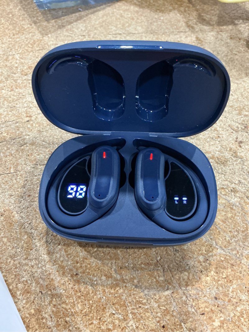Condition photo showing Good Condition for wireless earbuds bluetooth headphones, bluetooth 5.3 stereo over ear buds,noise cancelling mic, ipx7 waterproof headset for workout/running - blue