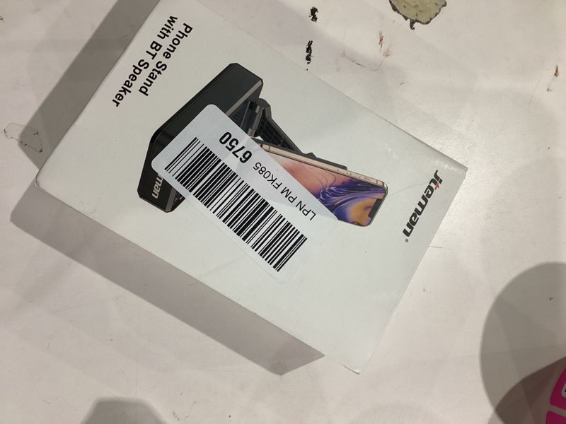 Condition photo showing Good Condition for Cell Phone Stand with Wireless Bluetooth Speaker and Anti-Slip Base HD Surround Sound Perfect for Home and Outdoors with Bluetooth Speaker for Desk Compatible with iPhone/ipad/Samsung Galaxy Black