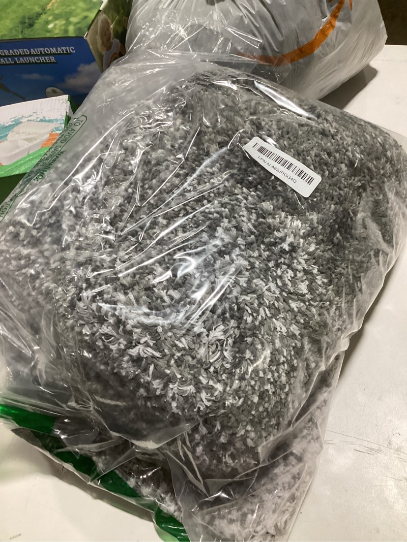 Condition photo showing Good Condition for OLANLY Bathroom Rugs Sets 3 Piece, Soft Absorbent Microfiber Bath Mats and U-Shaped Contour Toilet Rug, Plush Shaggy Bath Mat Set for Bathroom (47"x20"+24"x16"+24"x20", Grey) 47" x 20" + 24" x 16" + U24" x 20" Grey