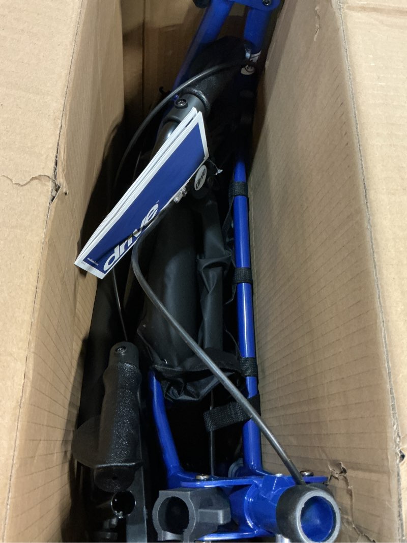 Condition photo showing Good Condition for drive medical aluminum rollator walker - fold up - padded seat - 6 inch wheels - lightweight portable design - indoor outdoor mobility aid - blue blue 1 count (pack of 1)