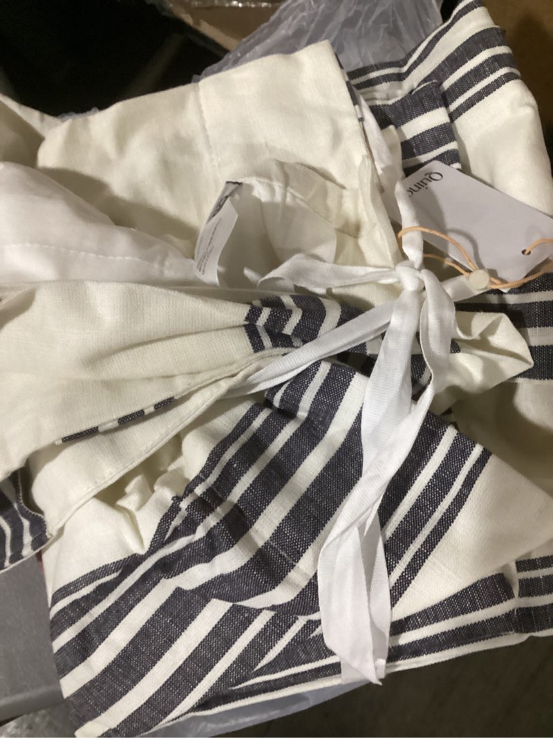 Condition photo showing Good Condition for european linen coastal stripe curtain 48x84”