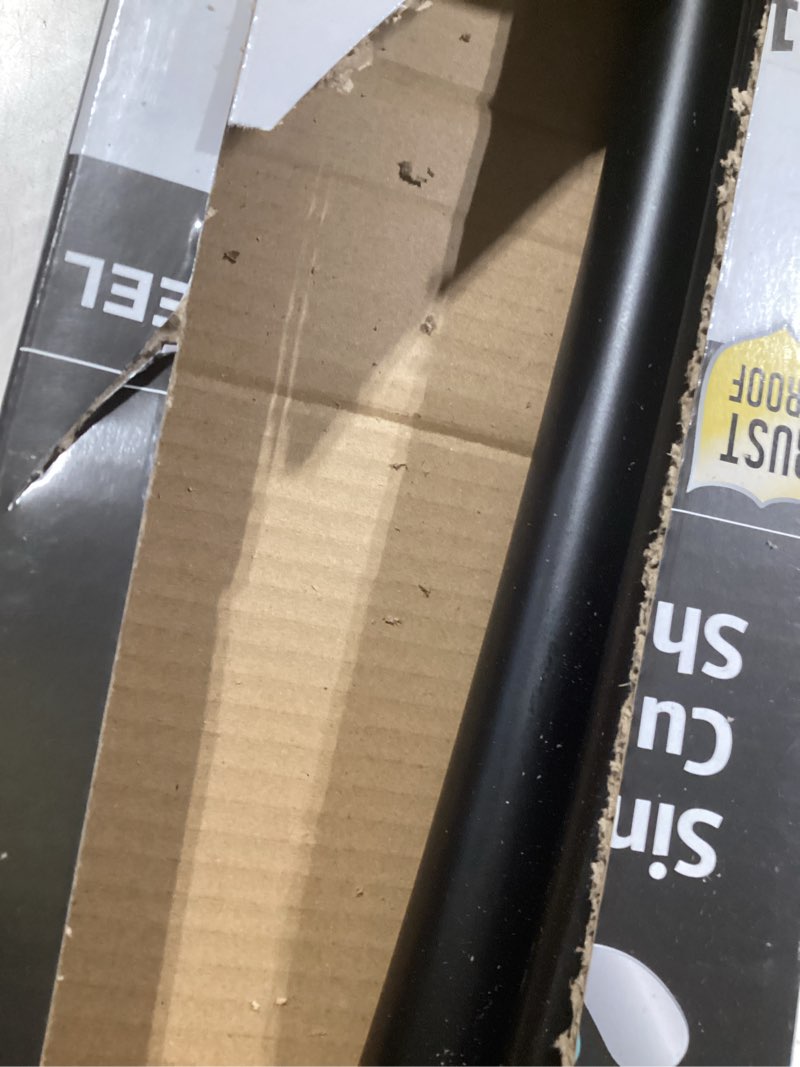 Condition photo showing Good Condition for Abiglifty 36-75 Inches Curved Shower Curtain Rod, Adjustable Splicing Shower Curtain Rod, Rustproof Curved Shower Rods, Round Shower Rod for Bathroom, Bathtub, Stall, Need to Drill,Black 36-75 Inch Black