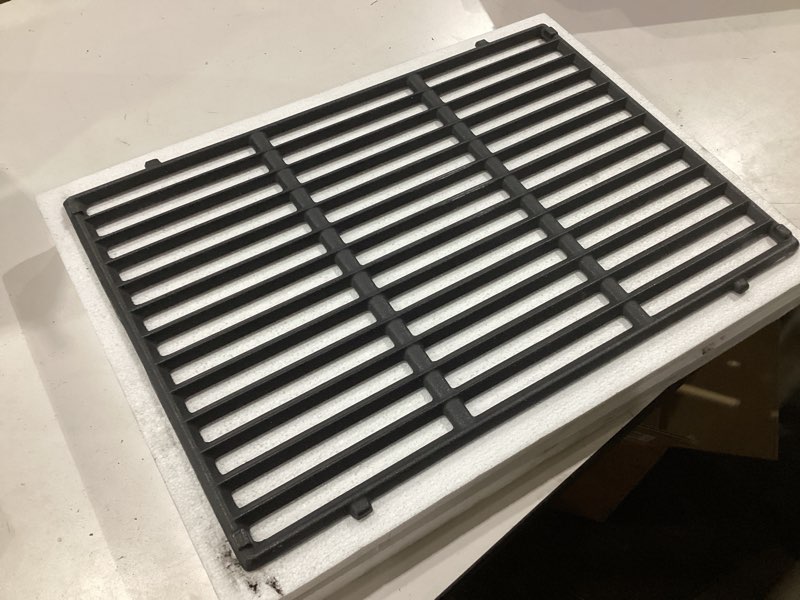 Condition photo showing New/Like New for genesis ii grill grates for weber genesis ii 300 and genesis ii lx 300 series grills, genesis ii e&s 310 315 320 325 340, 18.75" grill parts for weber genesis 2, weber 66095 66802,66805, cast iron 18.75" weber genesis ii 300