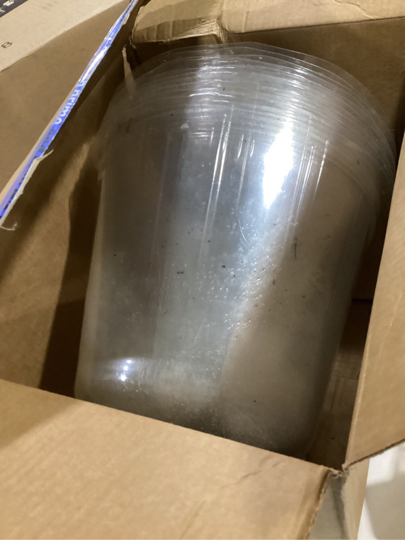 Condition photo showing As Is for clear nursery pots with drainage: stop root rot via side-bottom vents & 1-second root check - heavy duty plastic pots for indoor repotting, orchids & aroids ( saucers, 4-6 inch)