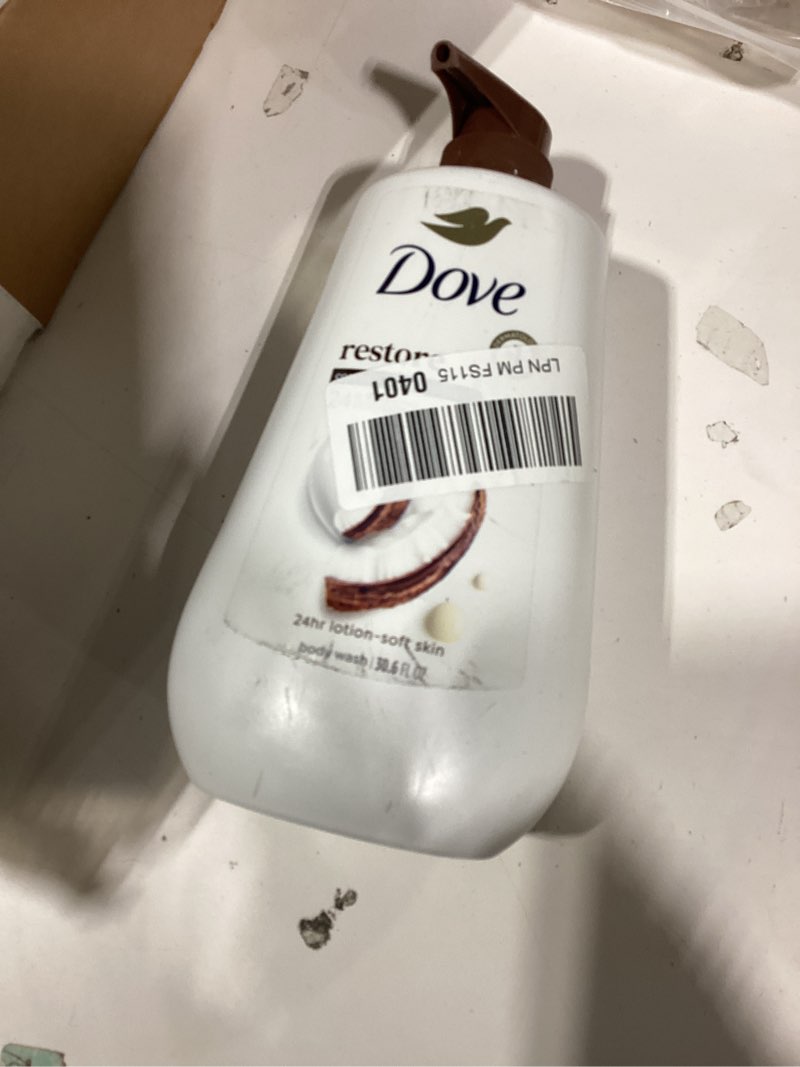 Condition photo showing Good Condition for dove body wash with pump restore coconut & cocoa butter for 24hr lotion-soft skin moisturizing skin cleanser with no sulfates no parabens 30.6 oz 30.6 fl oz (pack of 1)