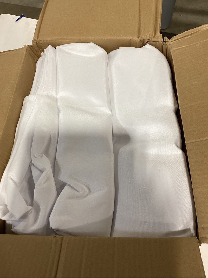 Condition photo showing Good Condition for fitable white tablecloths for rectangle tables, 6 pack - 70 x 120 inches - reusable and washable table clothes for 6-8 ft tables, polyester fabric table covers for wedding, party, banquet white 70x120 in, 6 pack