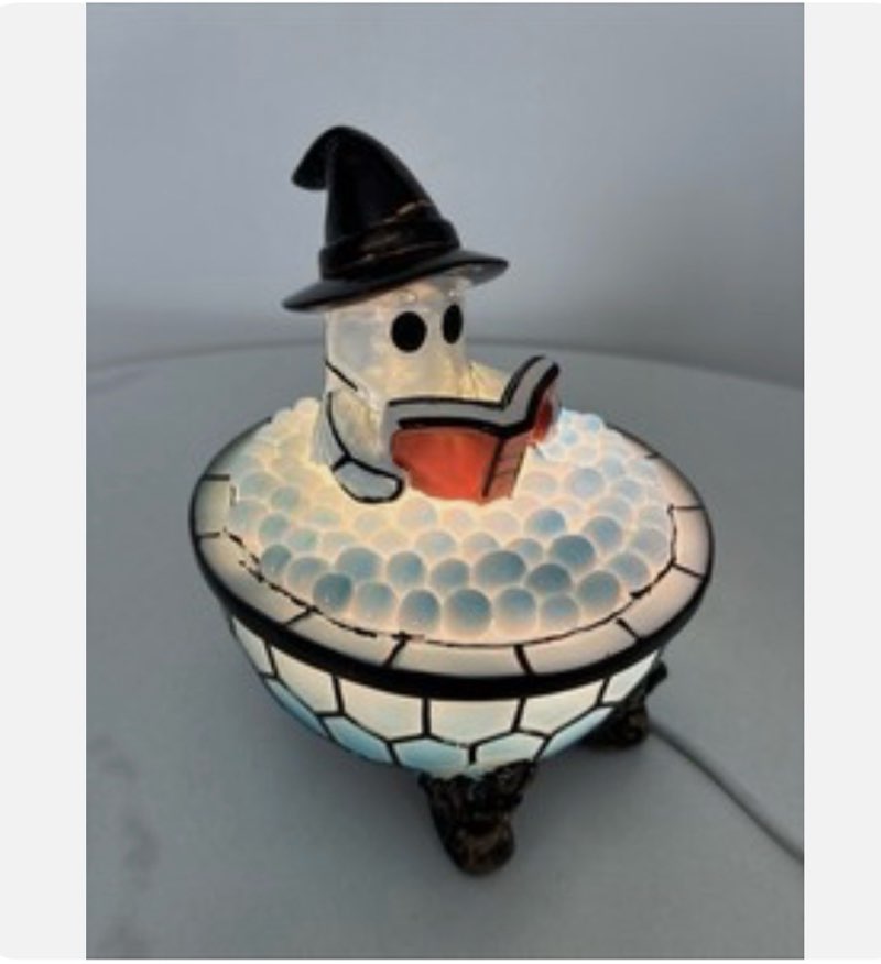 Halloween Ghost in Bubble Bath Bathtub USB Night Light Resin LampHalloween