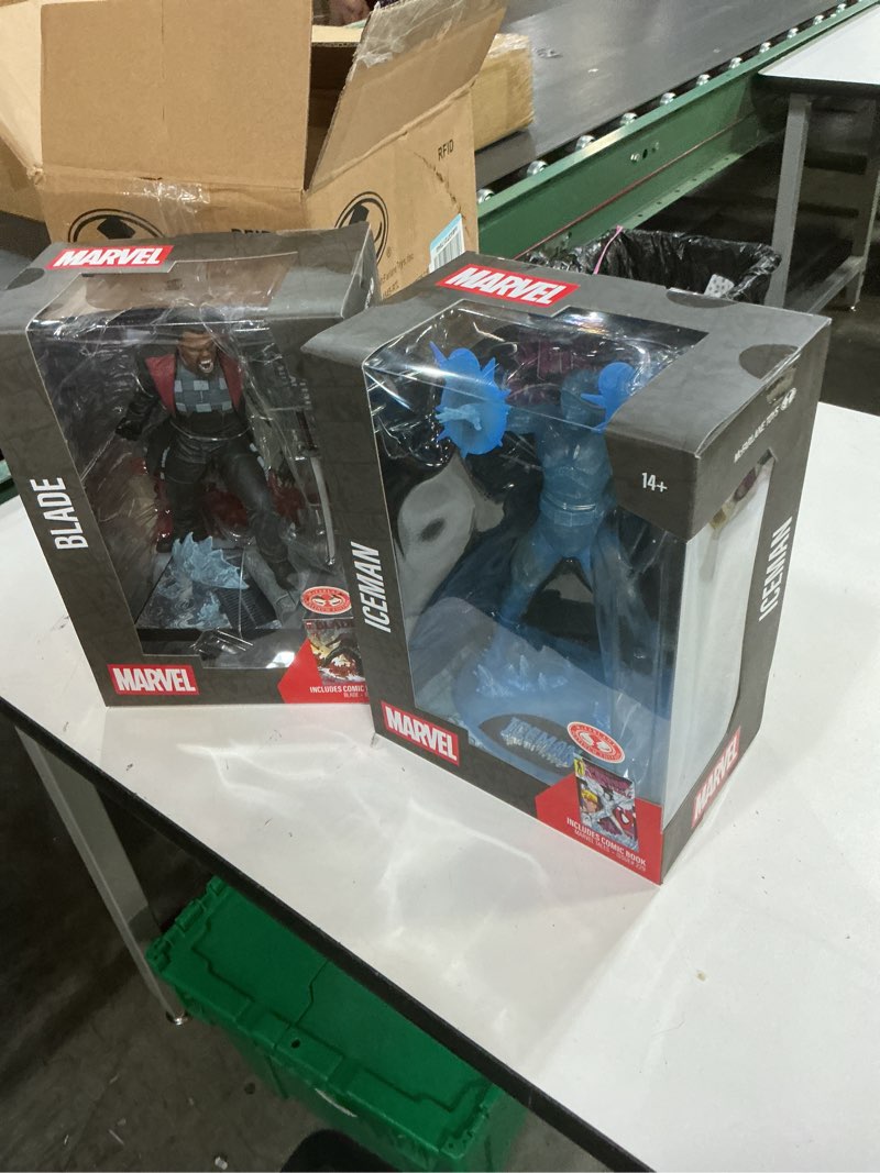 Condition photo showing Good Condition for mcfarlane toys- marvel 1:6th scale collectible two-pack – iceman with scene (marvel tales #229) red platinum edition & blade with scene (blade #1)