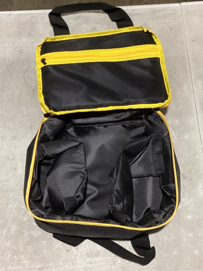 Condition photo showing As Is for impact driver bag case compatible with dewalt 20v max xr dcf787d1 dcf845b dcf900b dcf961b dcf891b dcf899b dcf900p1 cordless wrench kit, carring holder fits for ryobi impact gun(box only)-yellow zipper black yellow zipper