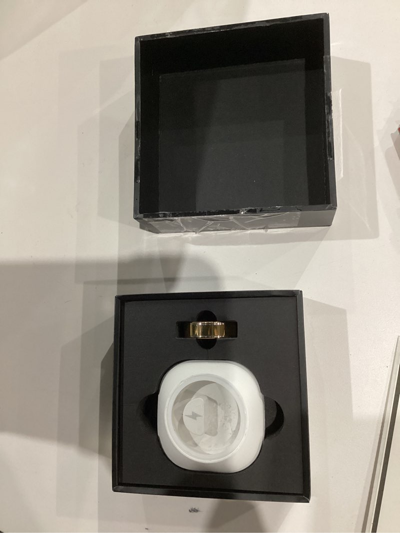 Condition photo showing Good Condition for Smart Ring Health Tracker, Fitness Tracker Ring for Women Men, Monitoring of Pedometer, SpO2, Sleep Quality, Heart Rate, No Subscription Fee, Sport Rings for iOS & Android (Gold 12) 12 Gold