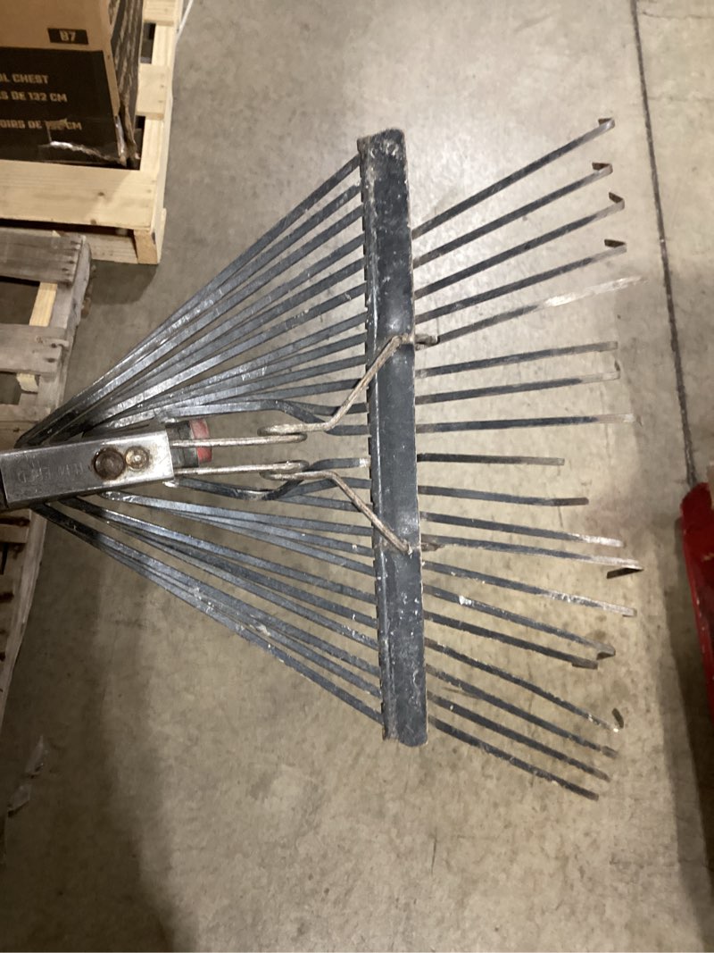 Condition photo showing As Is for craftsman 24-in steel leaf rake with wood handle