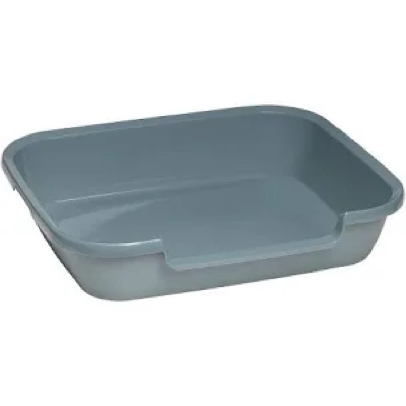 Suhaco Low Entry Litter Box for Senior Cats Extra Large Cat Litter Box with High Sides for Kitten, Anti Splashing & Easy to Clean for Indoor Cats Litter Pan (Gray)