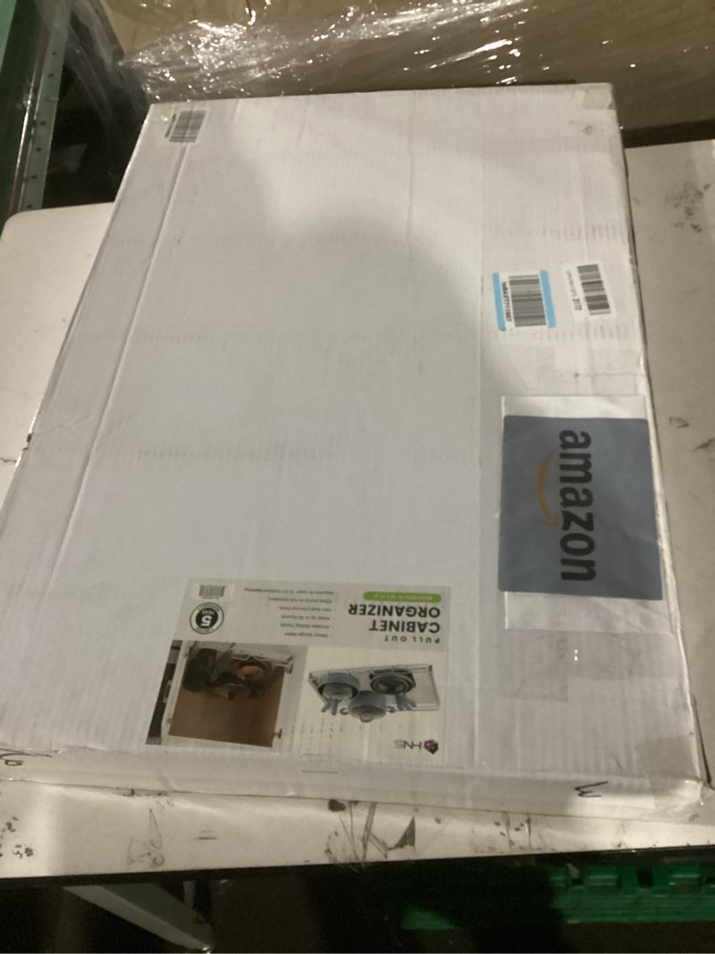 Condition photo showing New/Like New for holdn’ storage pull out cabinet organizer, heavy duty caddy w/lifetime limited warranty - 8”w x 21”d - requires at least 9-1/4” cabinet opening, steel metal cabinet drawers slide out, chrome 8"w x 21"d