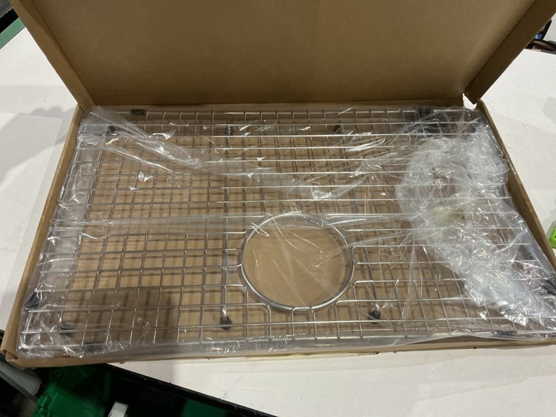 Condition photo showing Good Condition for serene valley sink bottom grid 23" x 14-1/2", rear drain with corner radius 3/8", sink protector svh2315r