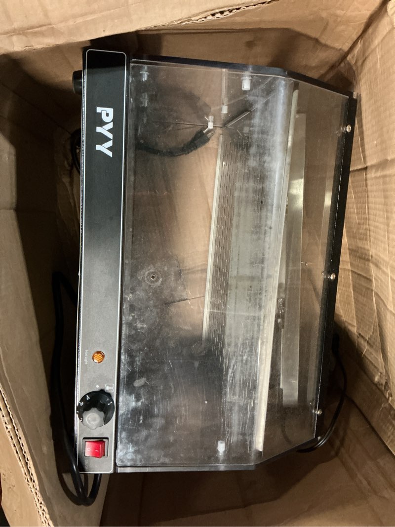 Condition photo showing As Is for pyy food warmer commercial countertop - 2-tier with led lighting food display warmer pastry disaplay case pretzel warmer machine