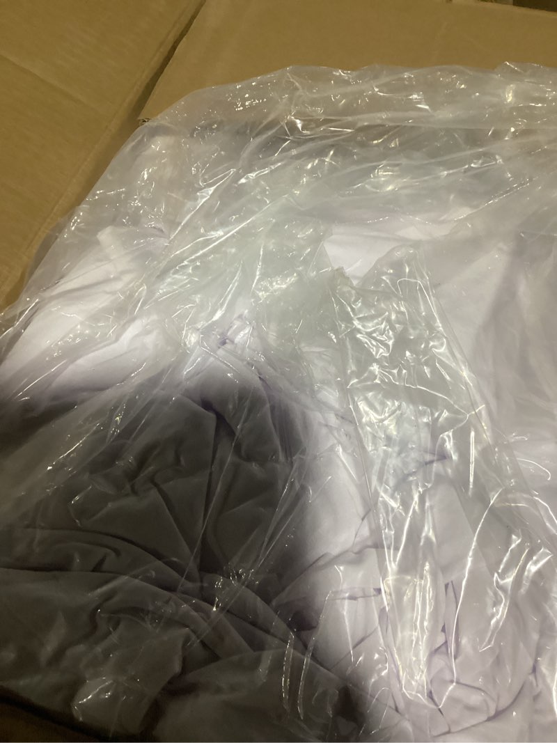 Condition photo showing New/Like New for Outpain 12 Pack Spandex White Round Tablecloths for 72 inch Table, Stretchy 132inch Fitted 6FT Round Table Cloths, Wrinkle Free Table Cover with Skirt for Wedding Party Dining Banquet