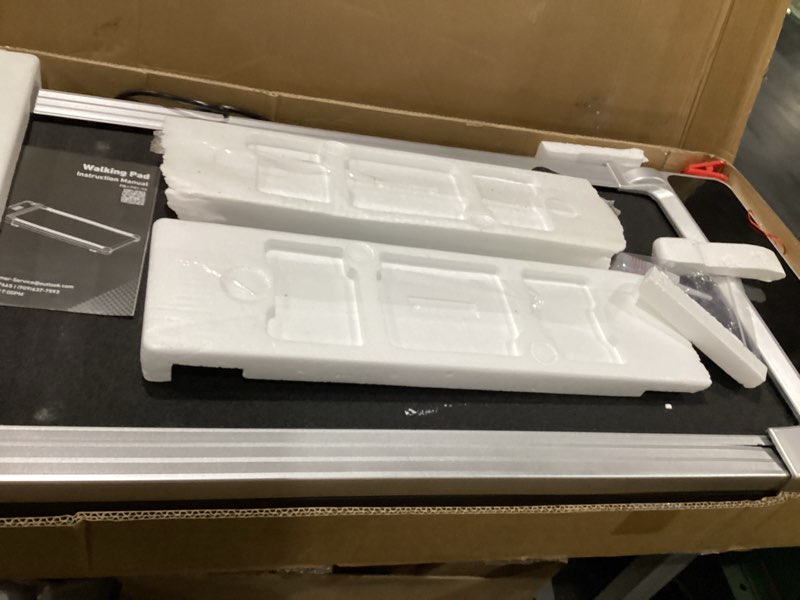 Condition photo showing Good Condition for (similar tostock)superun under desk walking pad with incline, 2.5hp quiet treadmill for home office & standing desks, 300 lbs capacity portable walking machine with remote black
