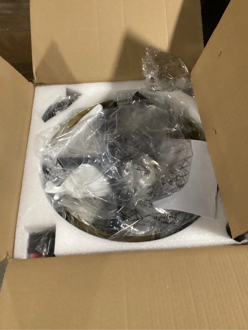 Condition photo showing Good Condition for Modern Ceiling Fans with Light,Semi-Flush Mount ceiling fan with light,Black & Gold fandelier Quiet Motor with 3-Speed Settings, Ceiling Fan with Remotefor Bedroom, Living Room, Dining Room 60054-Gold&Black