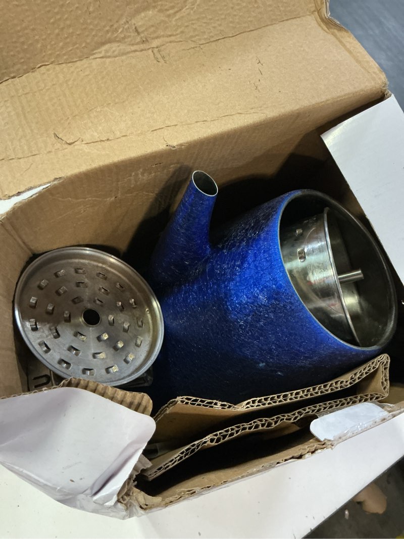 Condition photo showing As Is for mixpresso 10 cup percolator coffee pot electric, stainless steel coffee percolator electric with keep warm function, classic perculator pot with removable basket for home or office - shiny blue blue 10 cup