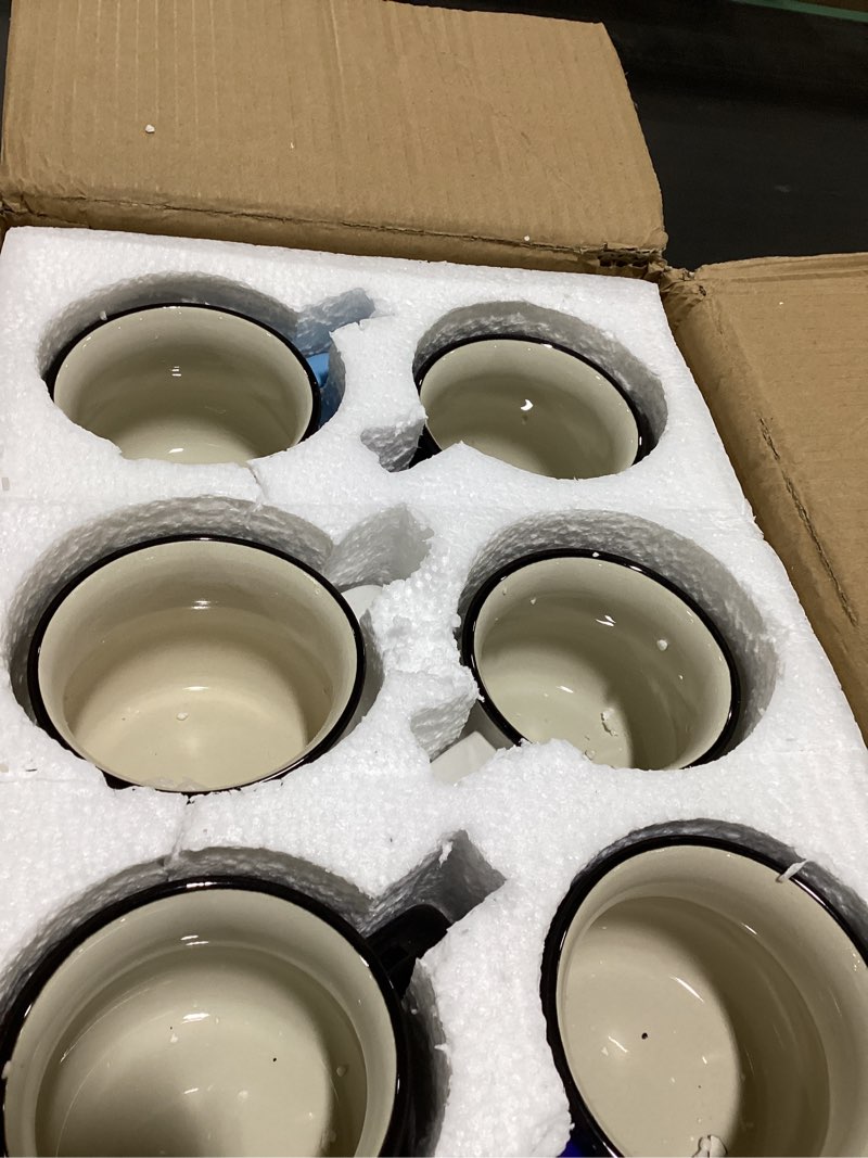 Condition photo showing Good Condition for Zubebe 12pcs Christmas Coffee Mugs Set, 12 oz Hot Cocoa Ceramic Holiday Gift Mugs Set for Woman Family Friend Winter House Warming Holiday Party Gift Coffee Bar Decor(Blue, White, Black,Classic)
