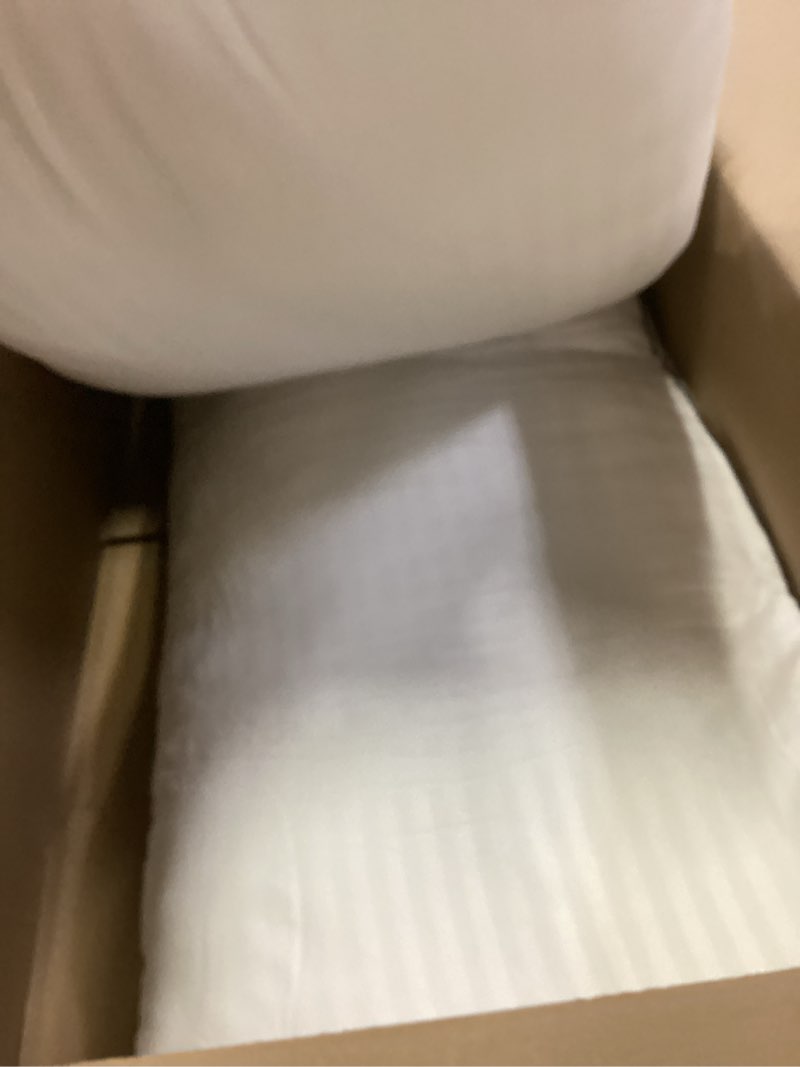 Condition photo showing As Is for HYLEORY Bed Pillows King Size Set of 2 for Sleeping - Luxury Hotel Pillows, Soft & Supportive Down Alternative Microfiber Cooling for Night Sweats Back/Side Sleepers, White White Vertical Stripe Polyester King (pack of 2)
